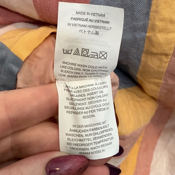 Madewell Tie-Front Sherbert Striped Cotton Midi Dress Size 6 - Picture 10 of 11